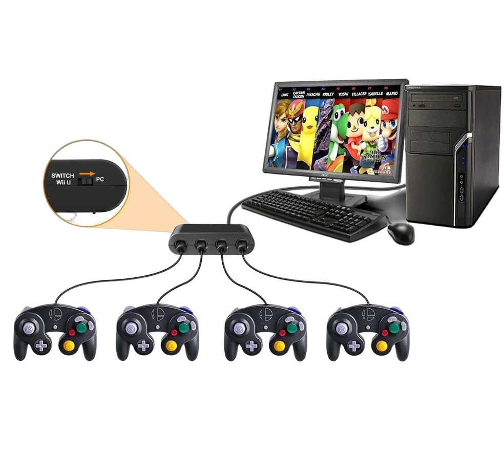 Adaptador Controles Gamecube compatible Switch Wii U PC
