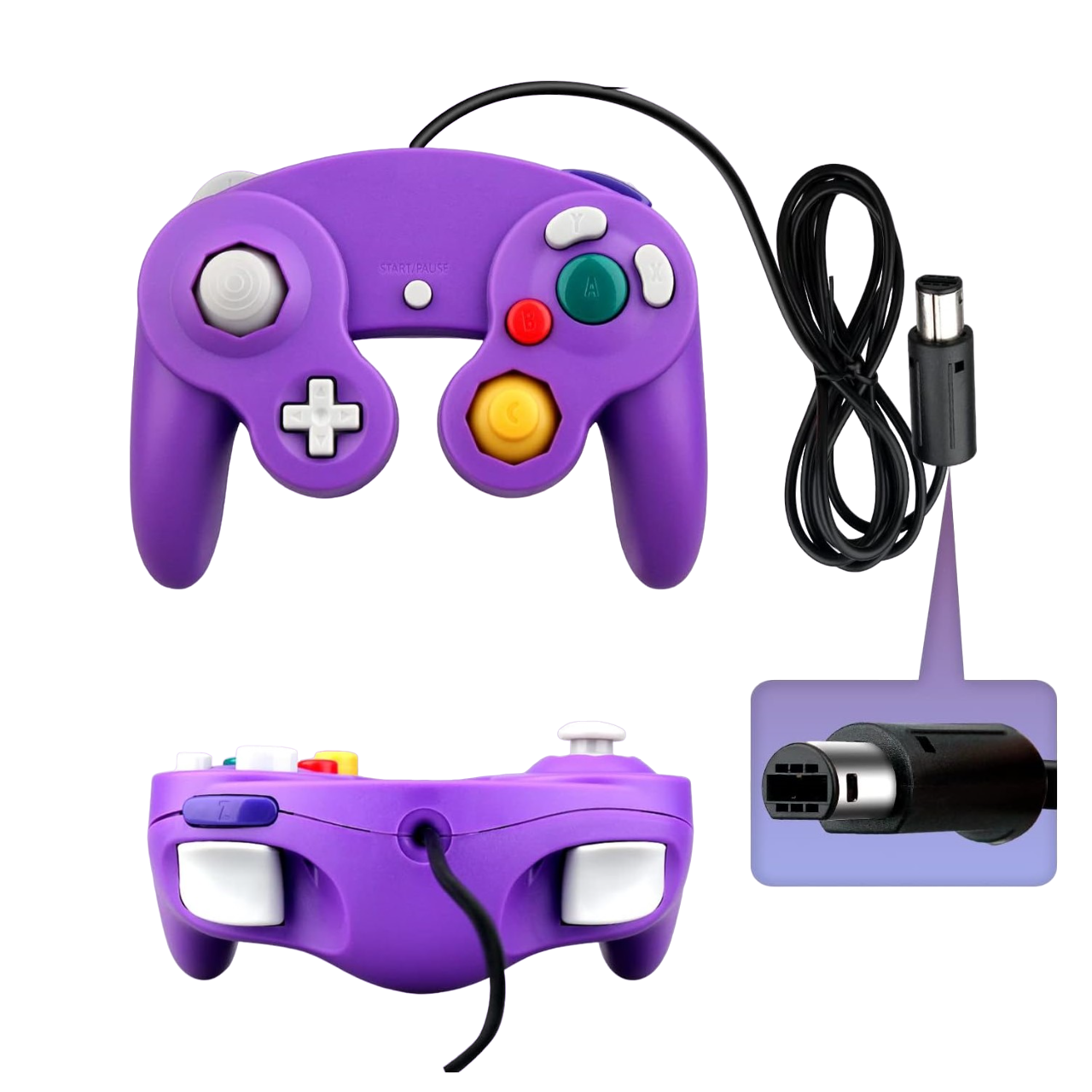 Control Clasico Gamecube Wii U Switch PC Generico Alambrico - Morado