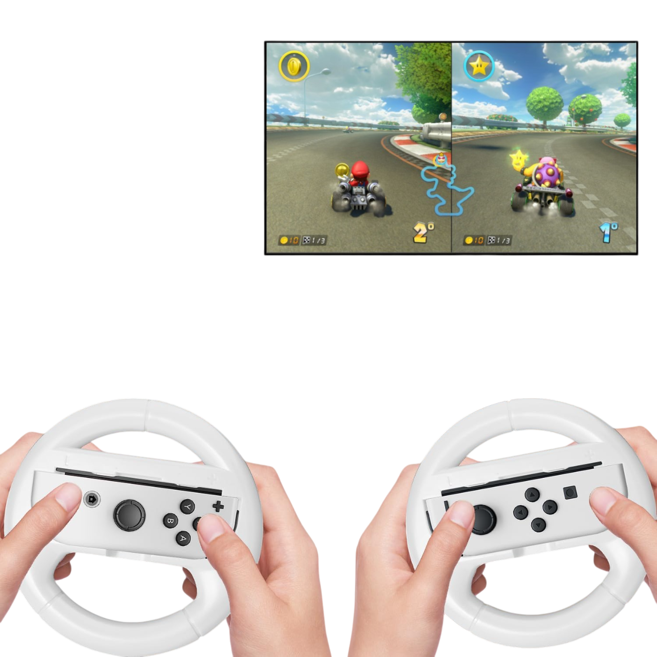 Volantes Porta Joy-cons Fundas Para Controles Nintendo Switch - Blanco