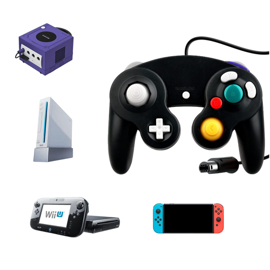 Control Clasico Gamecube Wii U Switch PC Generico Alambrico - Negro