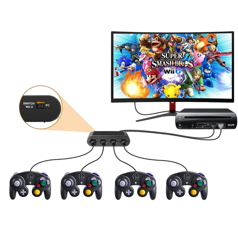 Adaptador Controles Gamecube compatible Switch Wii U PC