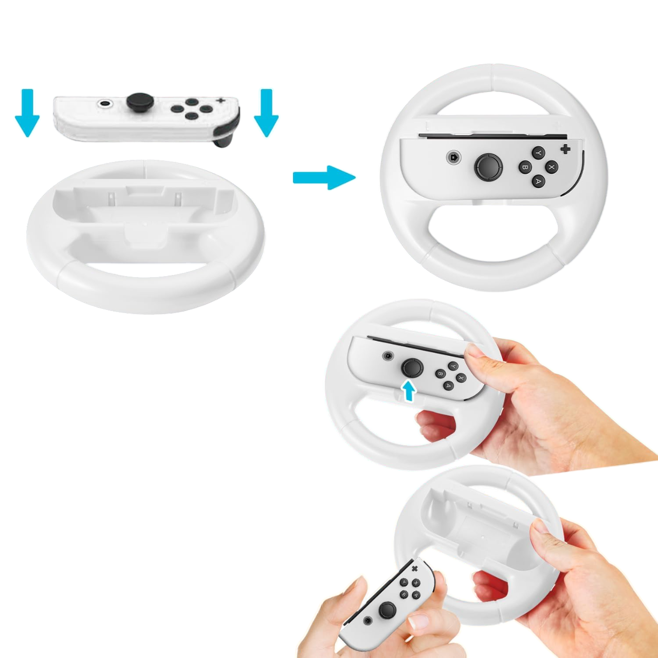 Volantes Porta Joy-cons Fundas Para Controles Nintendo Switch - Blanco
