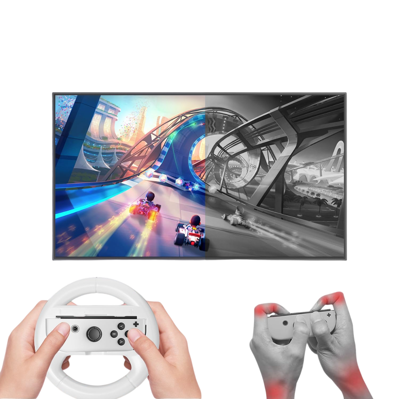 Volantes Porta Joy-cons Fundas Para Controles Nintendo Switch - Blanco