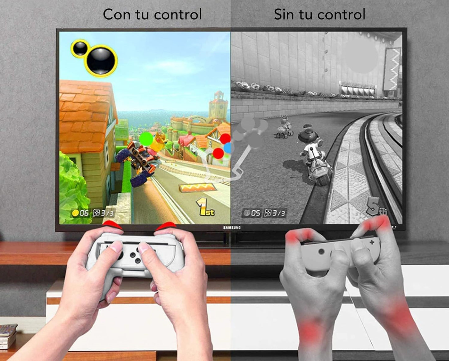 Grips Porta Joy-cons Fundas Para Controles Nintendo Switch - Blanco