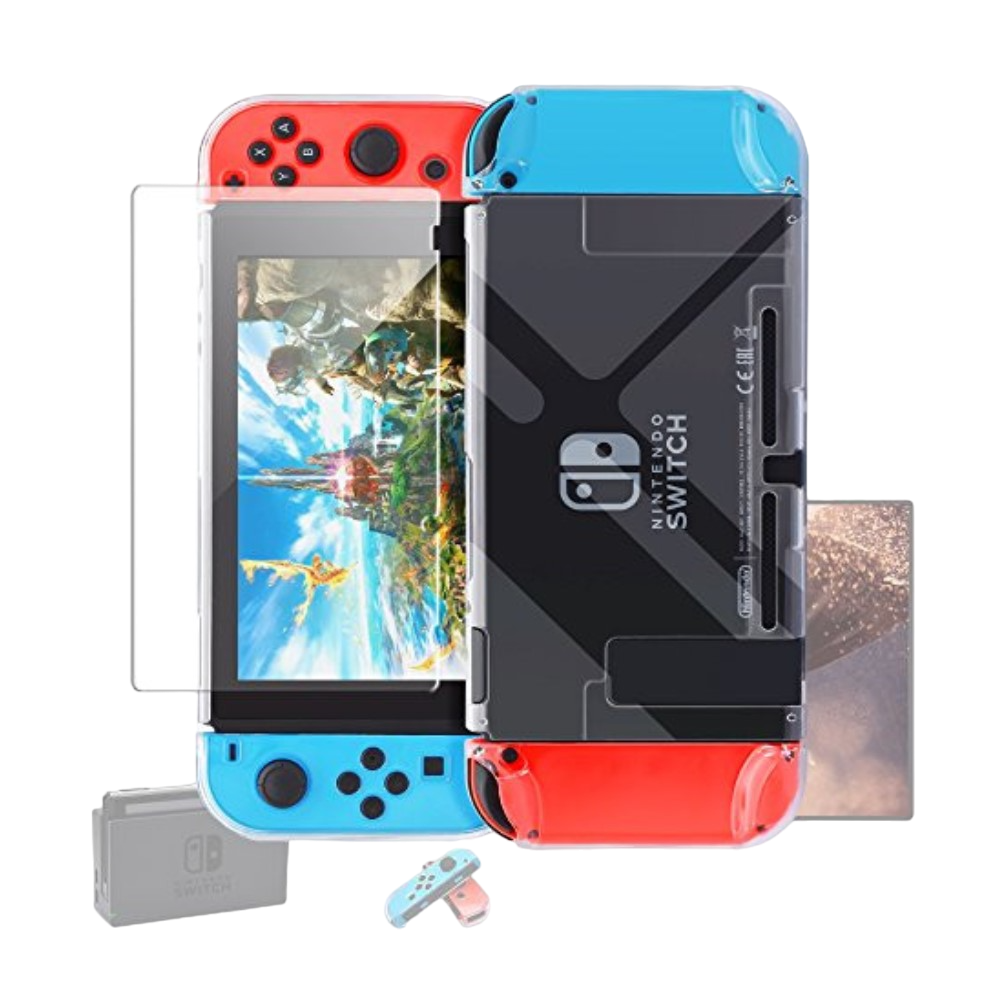 Protector Rígido Transparente Nintendo Switch Crystal Cover Case + Mica Cristal Templado