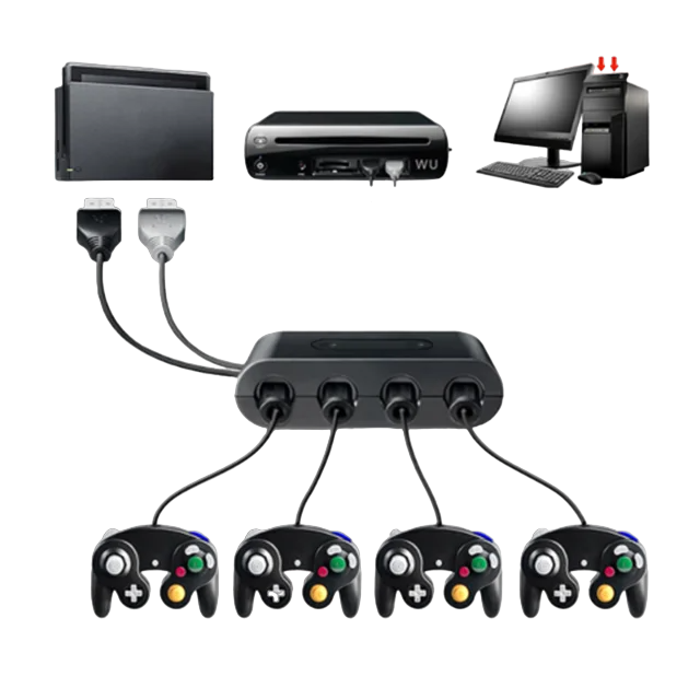 Adaptador Controles Gamecube compatible Switch Wii U PC
