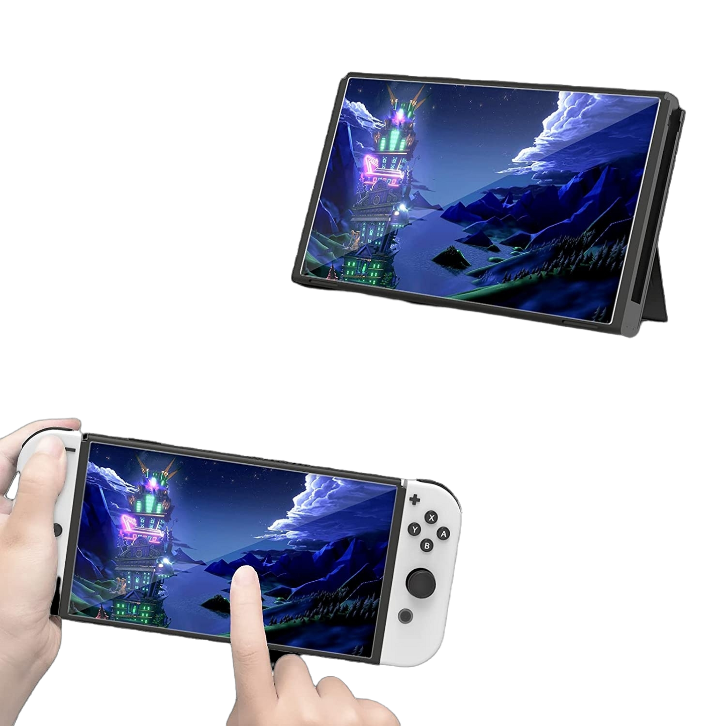 Protector Rígido Transparente Nintendo Switch Oled Crystal Cover Case + Mica Cristal Templado
