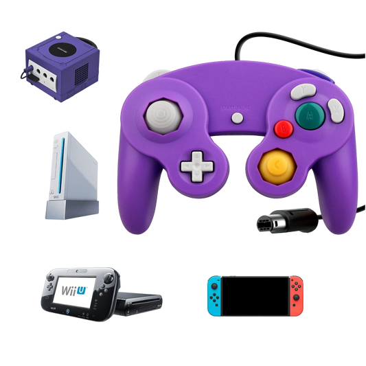 Control Clasico Gamecube Wii U Switch PC Generico Alambrico - Morado