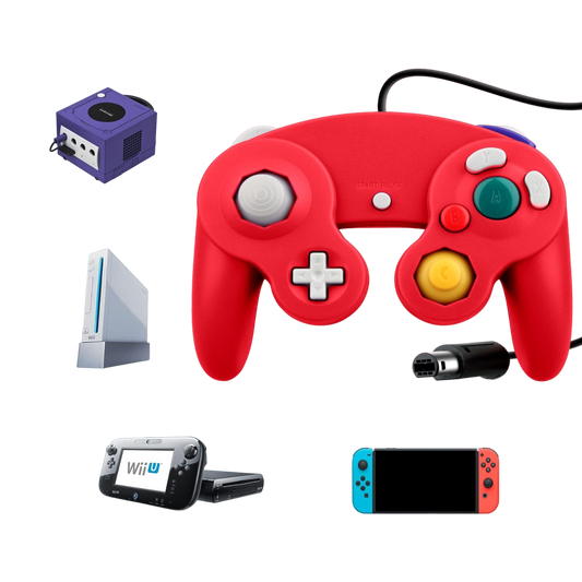 Control Clasico Gamecube Wii U Switch PC Generico Alambrico - Rojo