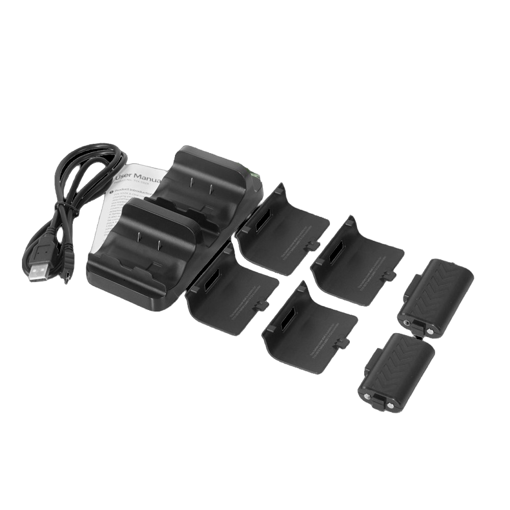 Dock Cargador + 2 Baterías Recargables para Control Xbox Series S/X/One – Negro