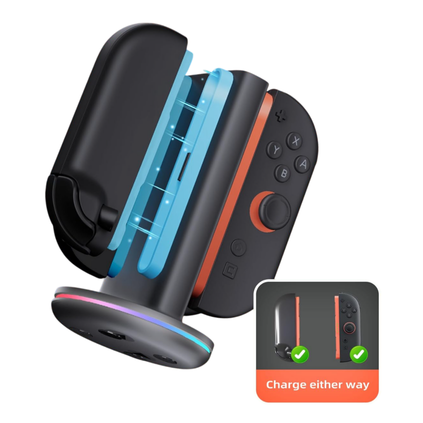Dock Cargador 4 Joy-Con Nintendo Switch 2 con Base LED