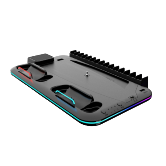 Base Multifuncional PS5 Fat Slim Digital Carga Controles DualSense Enfriadora - Negro