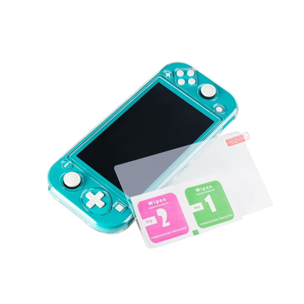 Protector Rígido Transparente Nintendo Switch Lite Crystal Cover Case + Mica Cristal Templado