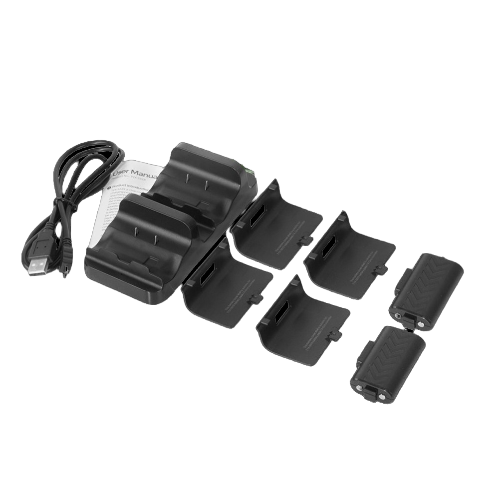 Carga Juega Control Xbox Series S X One Dock Cargador + 2 Baterías Recargables - Negro
