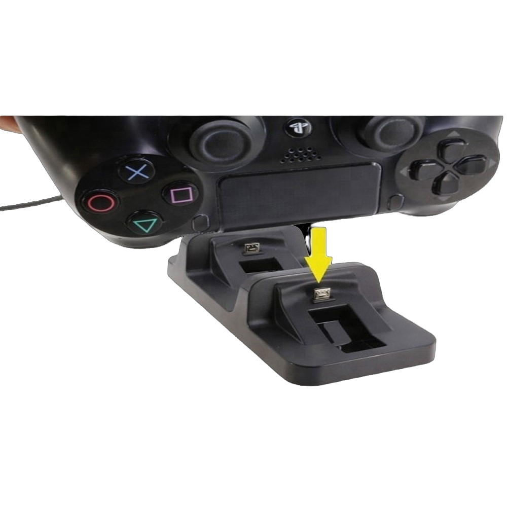 Base Cargadora 2 Controles PS4 DualShock 4 Dock Doble Estación Carga Juega